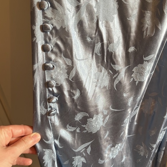 NWT lulus slate blue jacquard slip dress - Picture 3 of 5